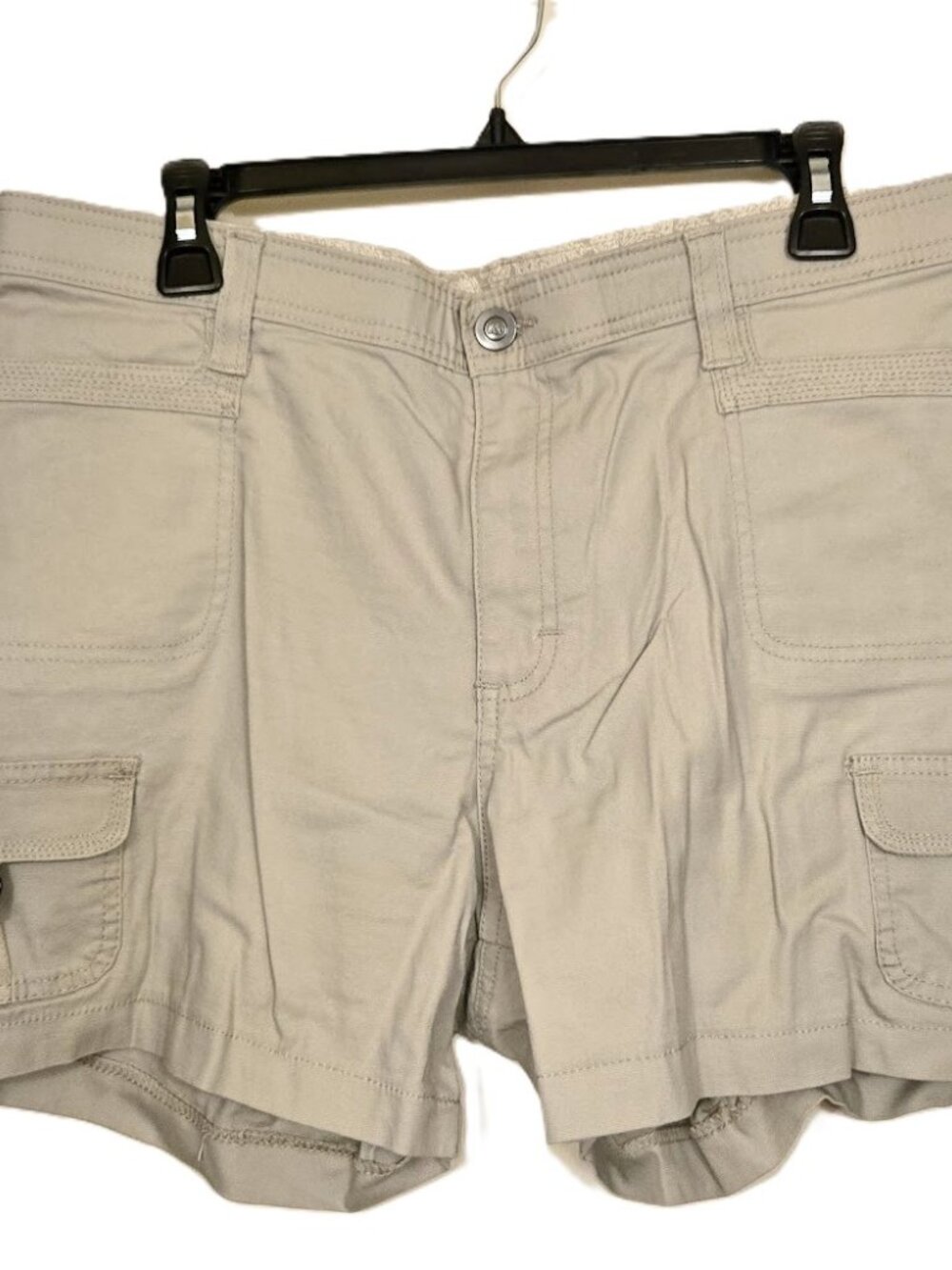 LEE Khaki Tan Cargo Shorts Stretch Utility Hiking Bermuda - Women's Sz 14 EUC